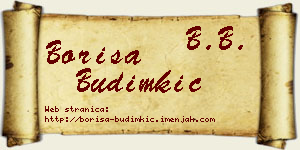 Boriša Budimkić vizit kartica